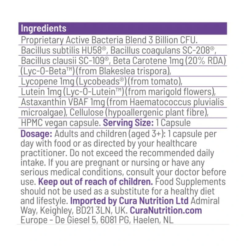 Cura Nutrition Sporebiotics With Antioxidants Capsules 90 - Image 2