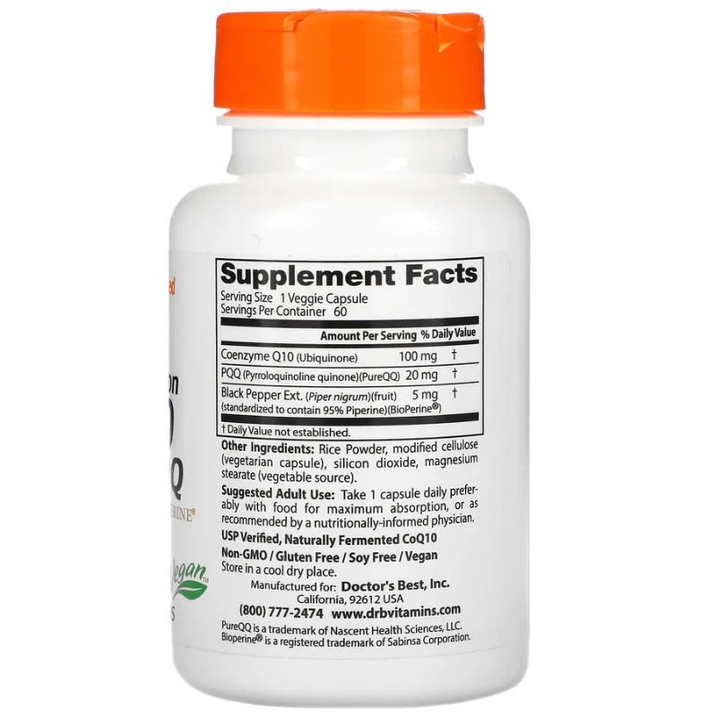 Doctor's Best High Absorption CoQ10 Plus PQQ Vcaps 60 - Image 2