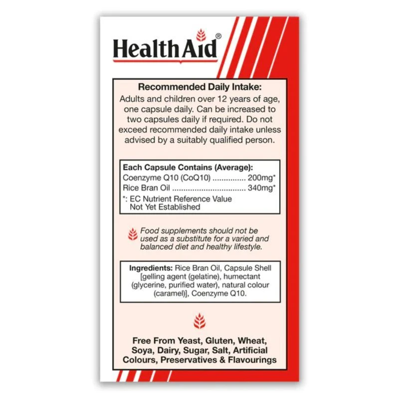 HealthAid CoQ-10 200mg Capsules 30 - Image 2