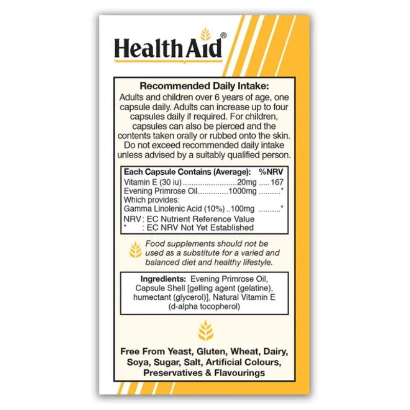 HealthAid Evening Primrose Oil 1000mg Capsules 60 - Image 2