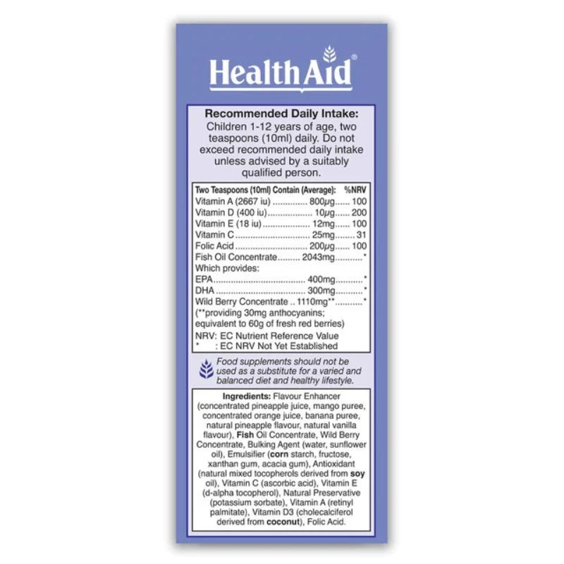 HealthAid KidzOmega Liquid 200ml - Image 2