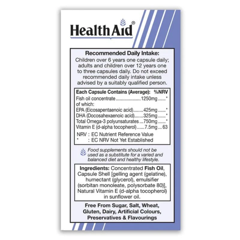 HealthAid Omega 3 750mg Capsules 60 - Image 2