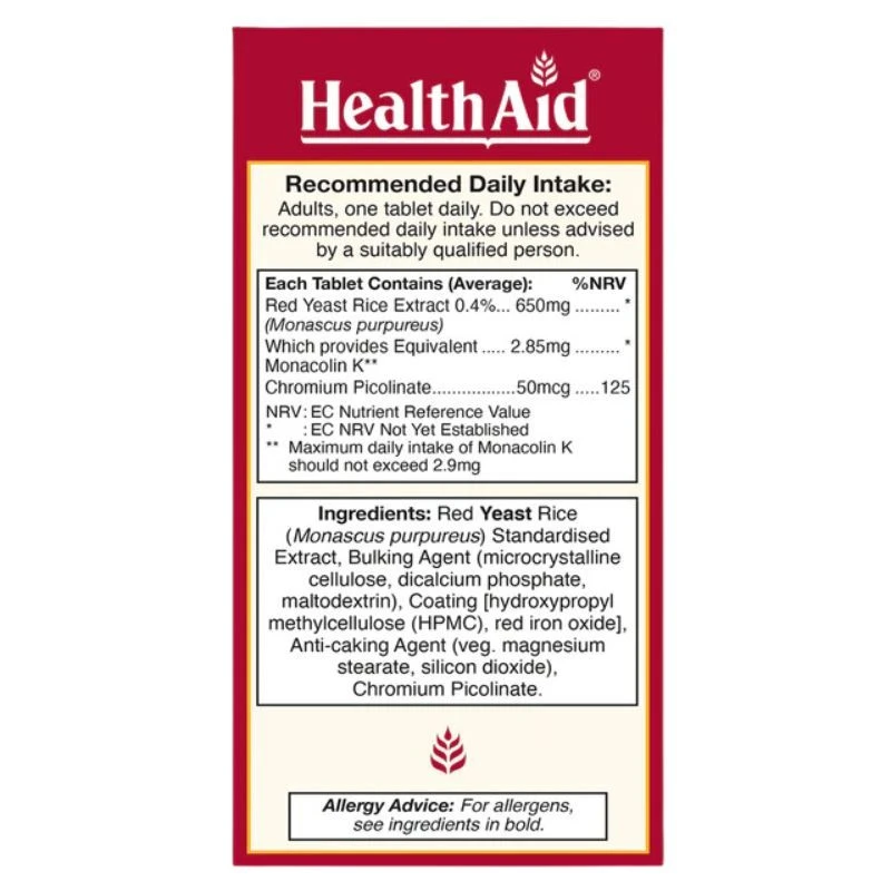 HealthAid Red Yeast Rice Tablets 90