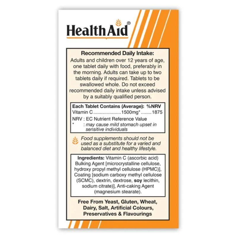 HealthAid Vitamin C 1500mg Prolonged Release Tabs 60 - Image 2