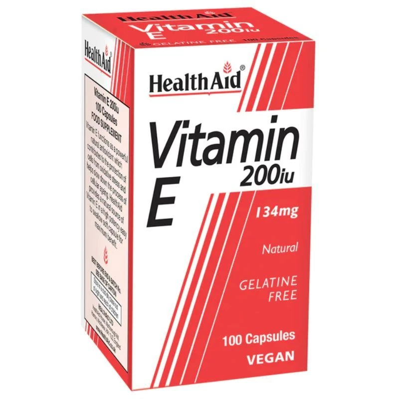 HealthAid Vitamin E 200iu Natural Vegicaps 100 - Image 2