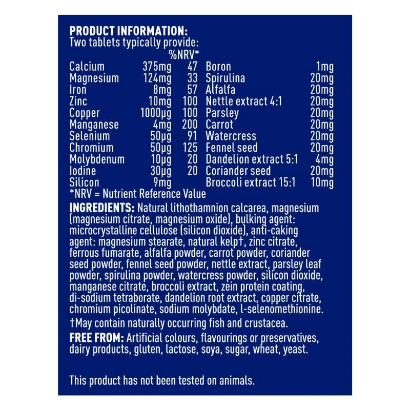 Higher Nature Bio-Minerals Vegetarian Tablets 90 - Image 2