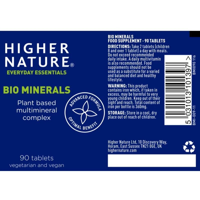 Higher Nature Bio-Minerals Vegetarian Tablets 90 - Image 3