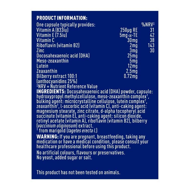 Higher Nature Visual Eyes Vegetable Capsules 90 - Image 2