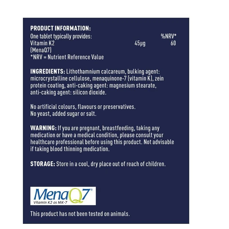 Higher Nature Vitamin K2 Vegetable Capsules 60 - Image 2