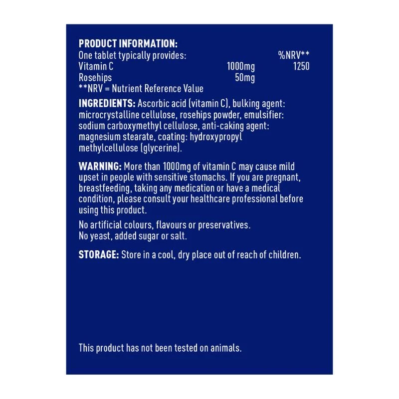 Higher Nature Vitamin C & Rosehips Vegan Tabs 180 - Image 2