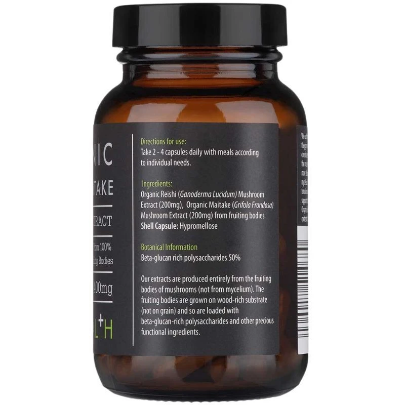 KIKI Health Mushroom Extract Maitake & Reishi Blend Capsules 60 - Image 2