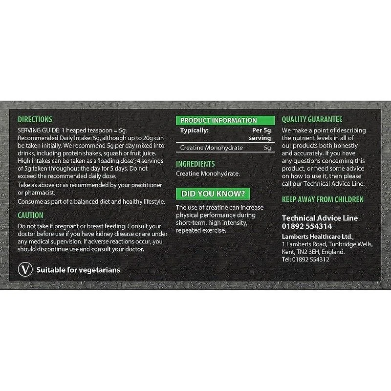 Lamberts Performance Creatine Powder 500g - Image 4
