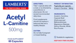 Lamberts Acetyl L-Carnitine 500mg Capsules 60