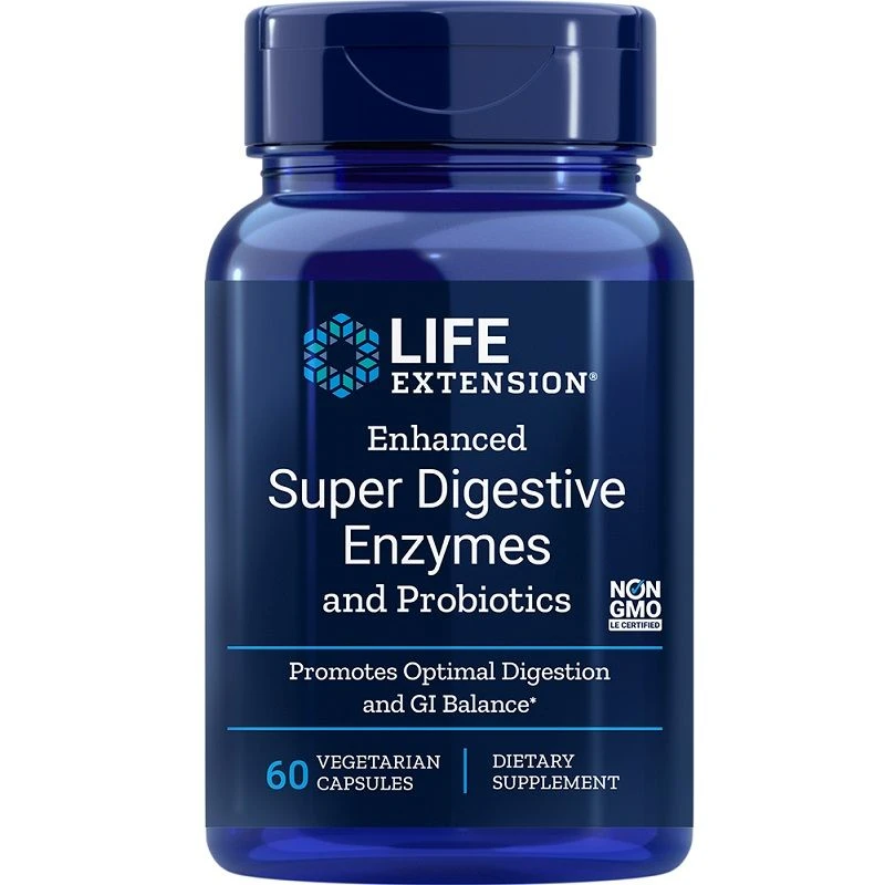 Life Extension Enhanced Super Digestive Enzymes With Probiotics Vegicaps 60
