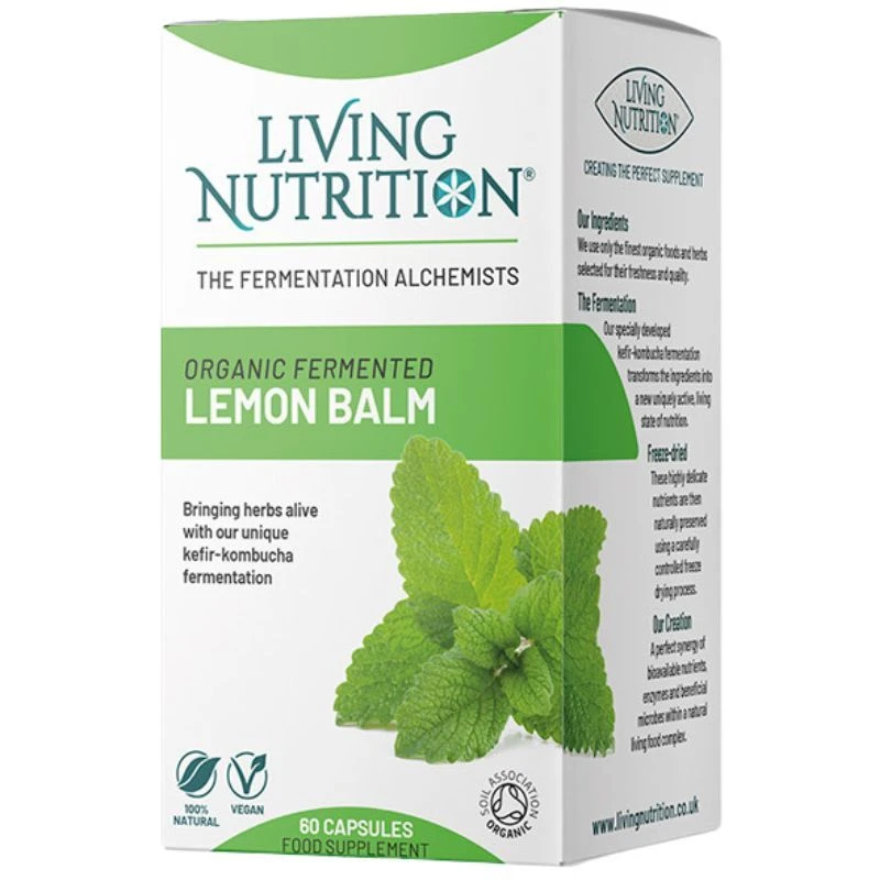 Living Nutrition Organic Fermented Lemon Balm Caps 60 - Image 2