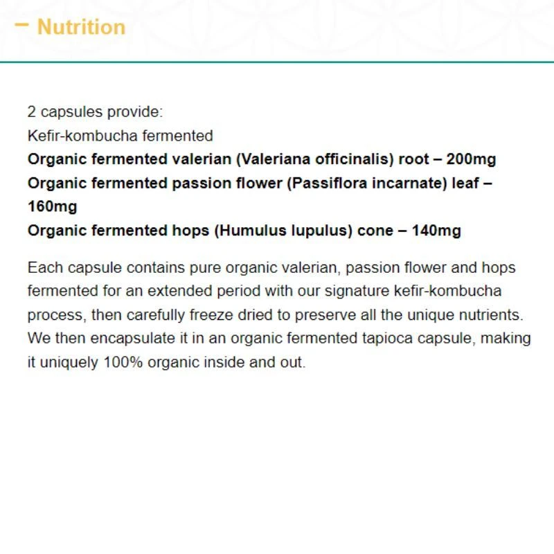 Living Nutrition Organic Fermented Night Time Caps 60 - Image 3