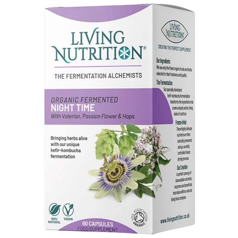 Living Nutrition Organic Fermented Night Time Caps 60 - Image 2