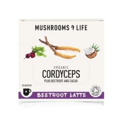 Mushrooms4Life Organic Cordyceps Beetroot Latte Sachets 10