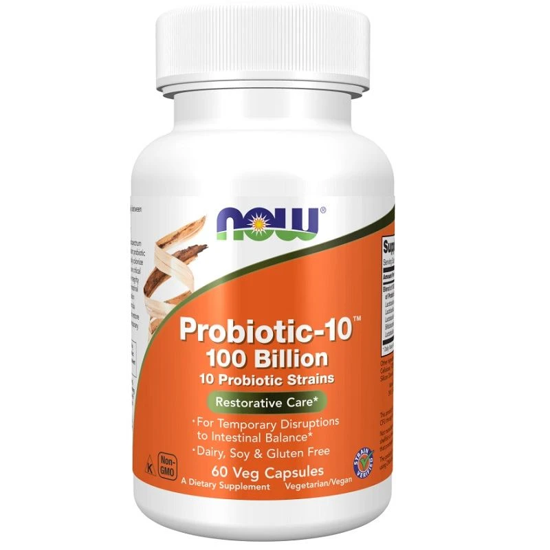 NOW Foods Probiotic-10 100 Billion Capsules 60