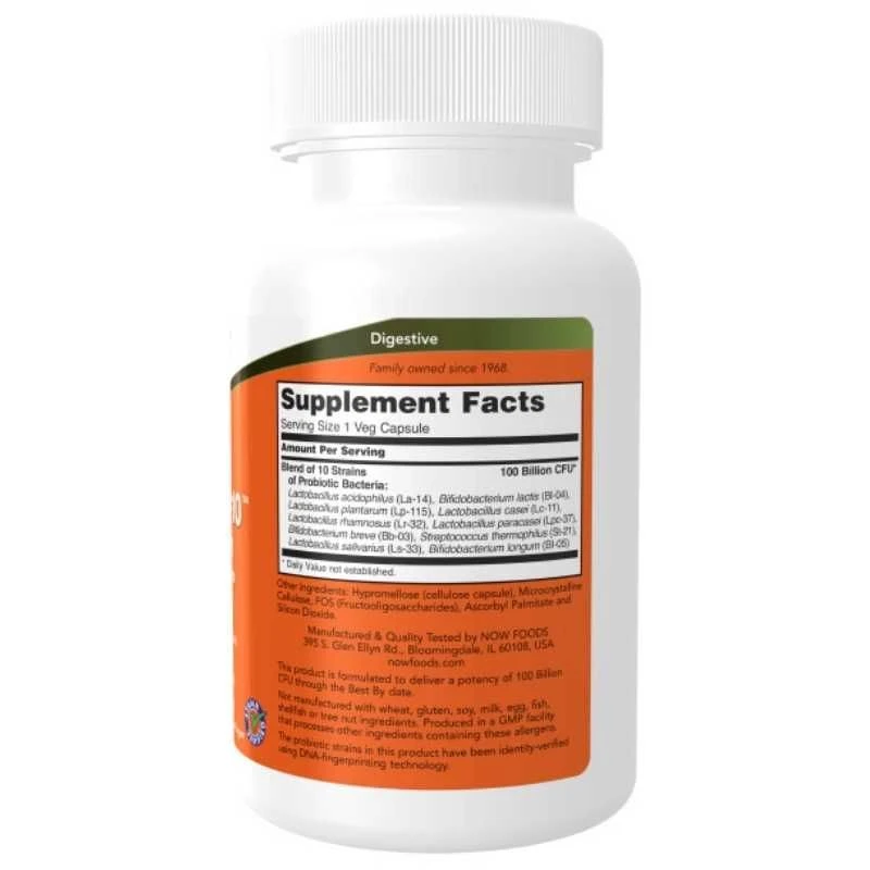 NOW Foods Probiotic-10 100 Billion Capsules 60 - Image 2