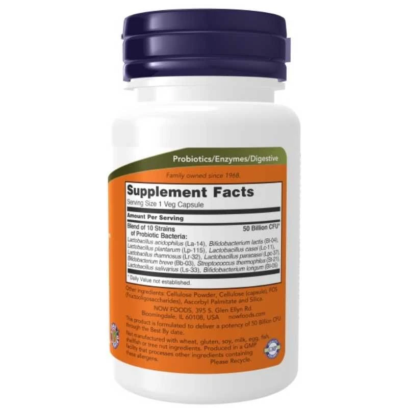 NOW Foods Probiotic-10 50 Billion Capsules 50 - Image 2