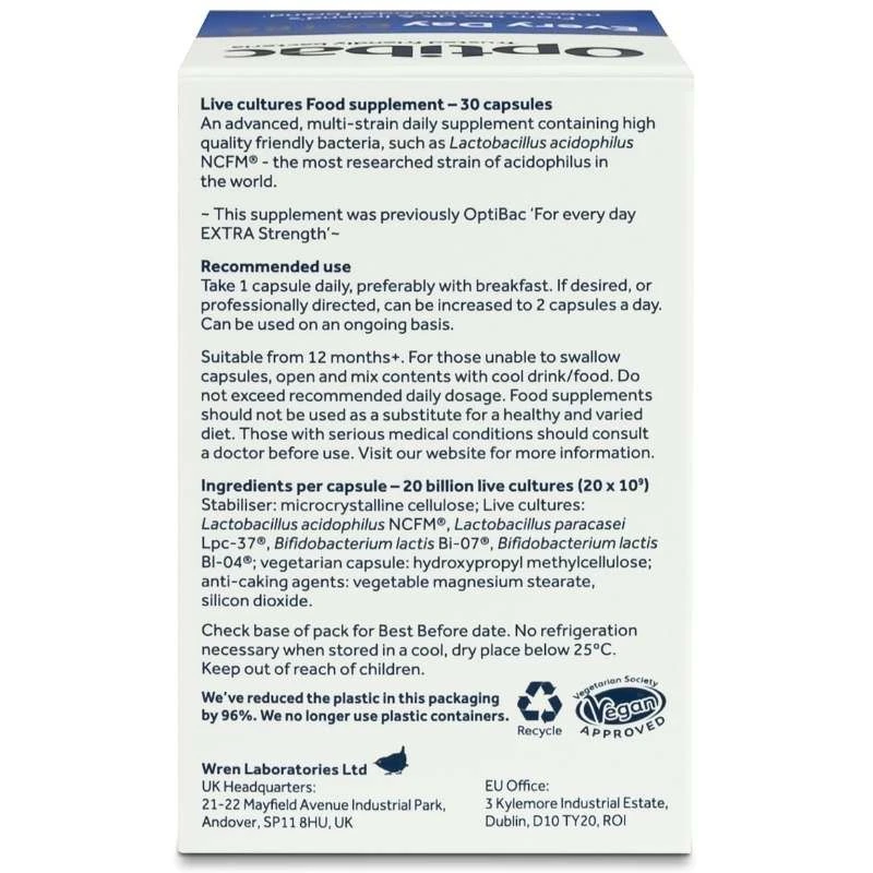 Optibac Everyday EXTRA Capsules 30 - Image 3