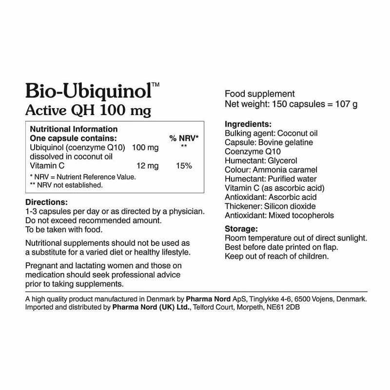 Pharma Nord Pharmanord Bio-Ubiquinol Active QH 100mg Caps 150 - Image 2