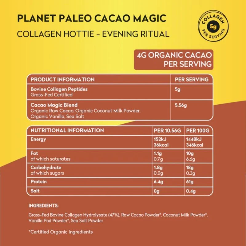 Planet Paleo Pure Collagen Cacao Magic 264g - Image 3