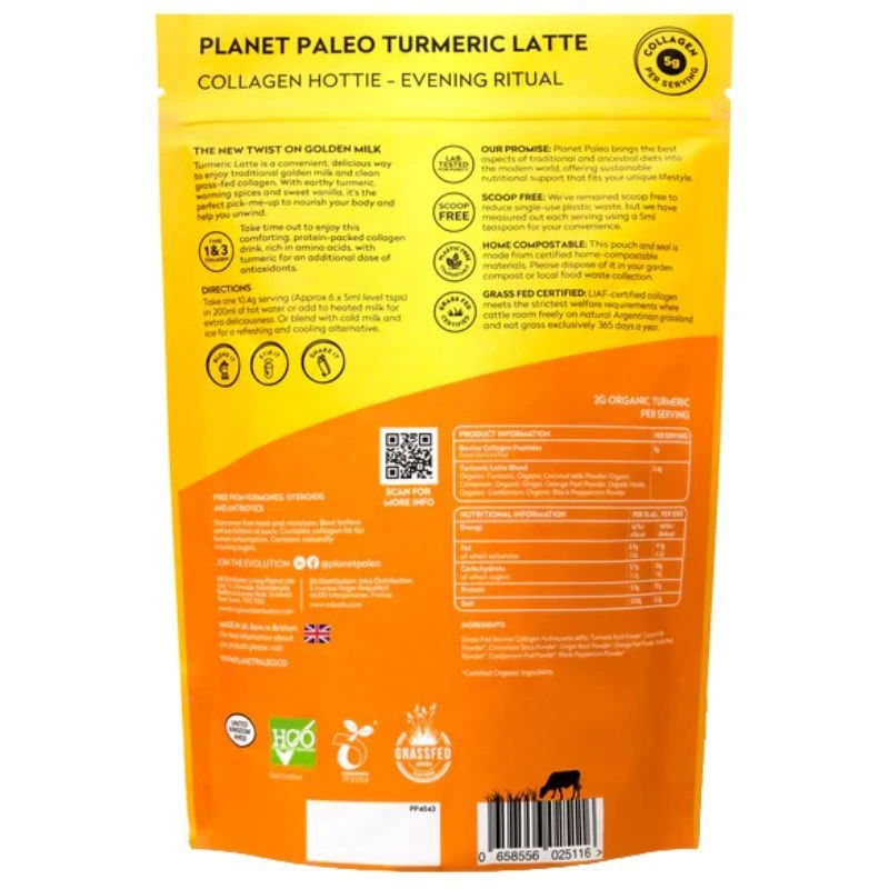 Planet Paleo Pure Collagen Turmeric Latte 260g - Image 2