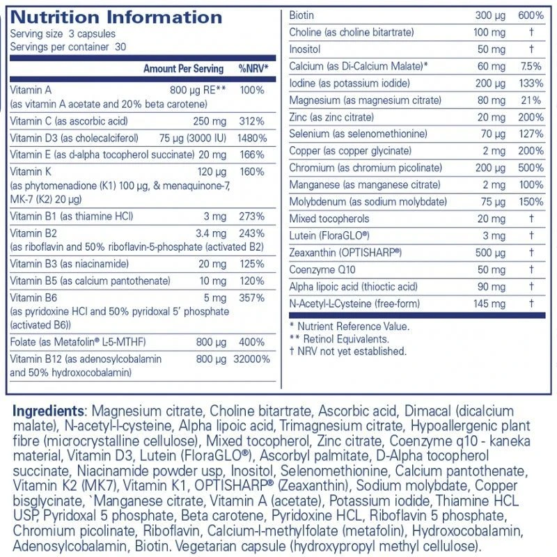 Pure Encapsulations PureGenomics UltraMultivitamin Capsules 90 - Image 2
