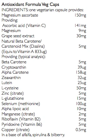 Viridian Antioxidant Formula Veg Caps 90 - Image 2