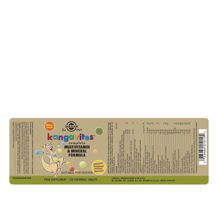 Solgar Kangavites Tropical Punch Chewable Tabs 120 - Image 2