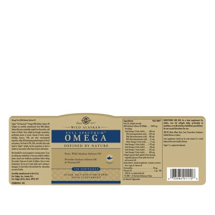 Solgar Wild Alaskan Full Spectrum Omega Softgels 120 - Image 2