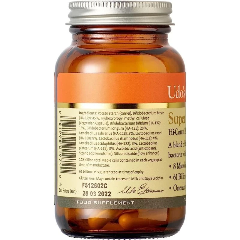 Udo's Choice Super 8 Gold Microbiotics Vegicaps 30 - Image 2