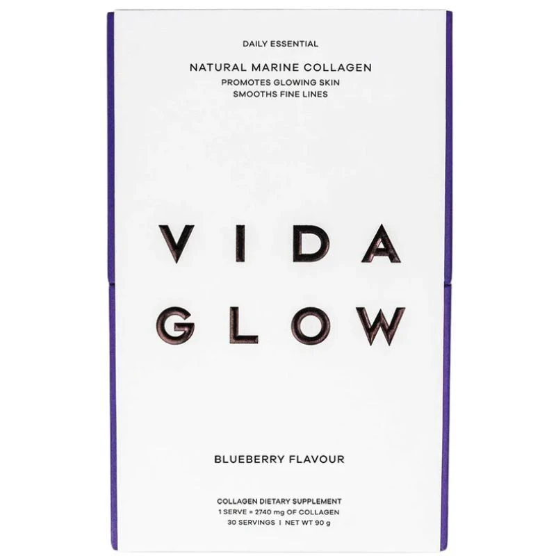 Vida Glow Natural Marine Collagen Blueberry 30 X 3g