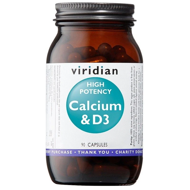 Viridian High Potency Calcium & Vitamin D3 Capsules 90